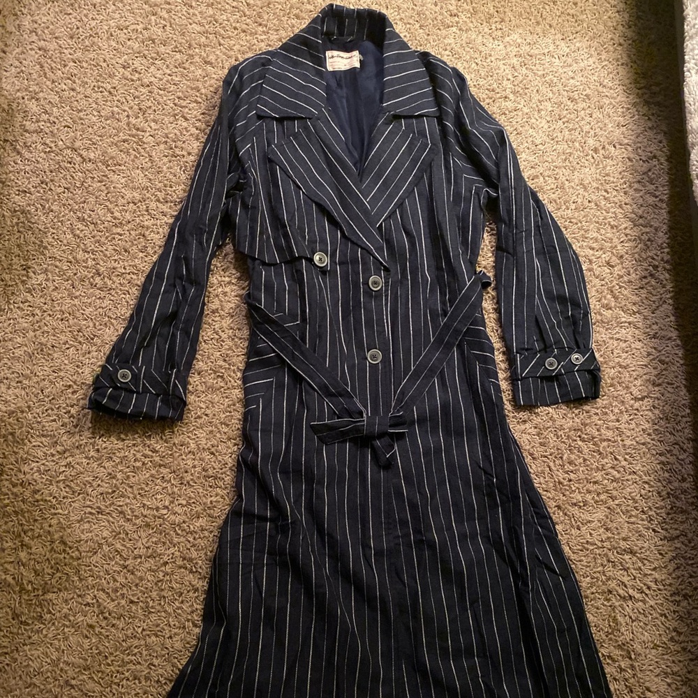 Free People pinstripe duster coat